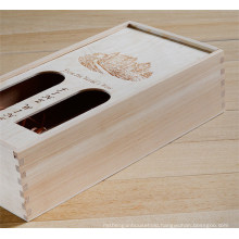 Logo Printed Single& Double Bottle Wooden Box with Window